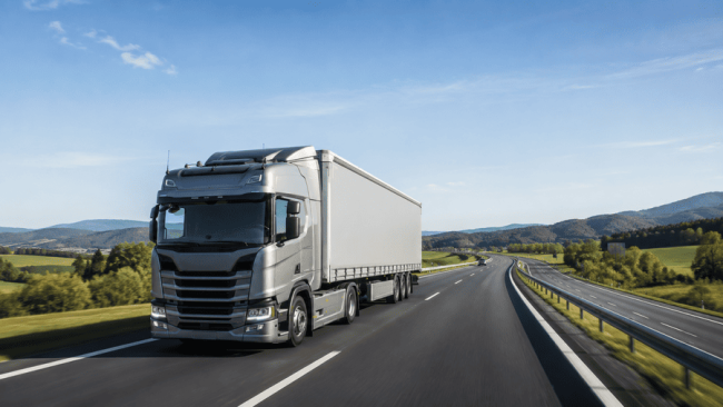 vrachtwagen op de weg